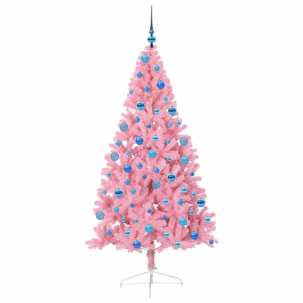 Albero di Natale artificiale con luci integrate Rosa 180 cm PVC 3397083