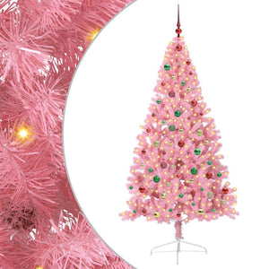 Albero di Natale artificiale con luci integrate Rosa 180 cm PVC 3397084
