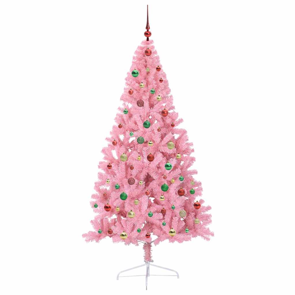 Albero di Natale artificiale con luci integrate Rosa 180 cm PVC 3397084
