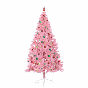 Albero di Natale artificiale con luci integrate Rosa 180 cm PVC 3397084