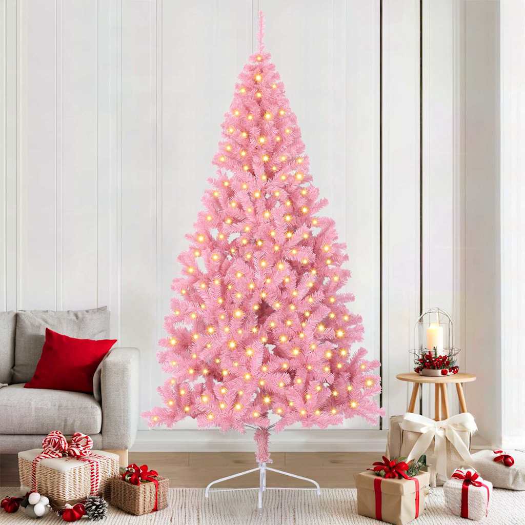 Albero di Natale artificiale con luci integrate Rosa 210 cm PVC 3397085