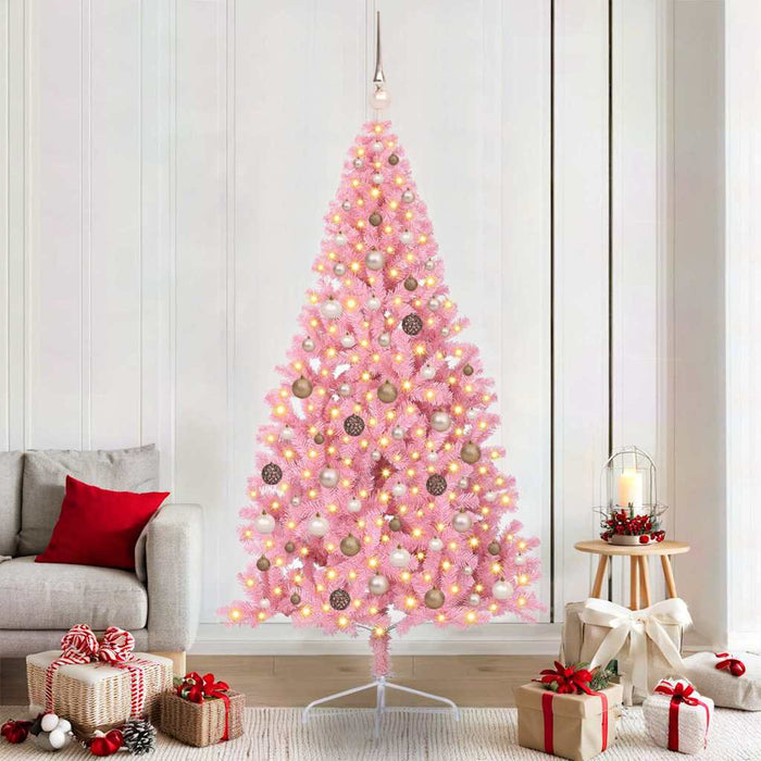 Albero di Natale artificiale con luci integrate Rosa 210 cm PVC 3397087