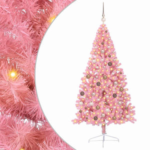 Albero di Natale artificiale con luci integrate Rosa 210 cm PVC 3397087