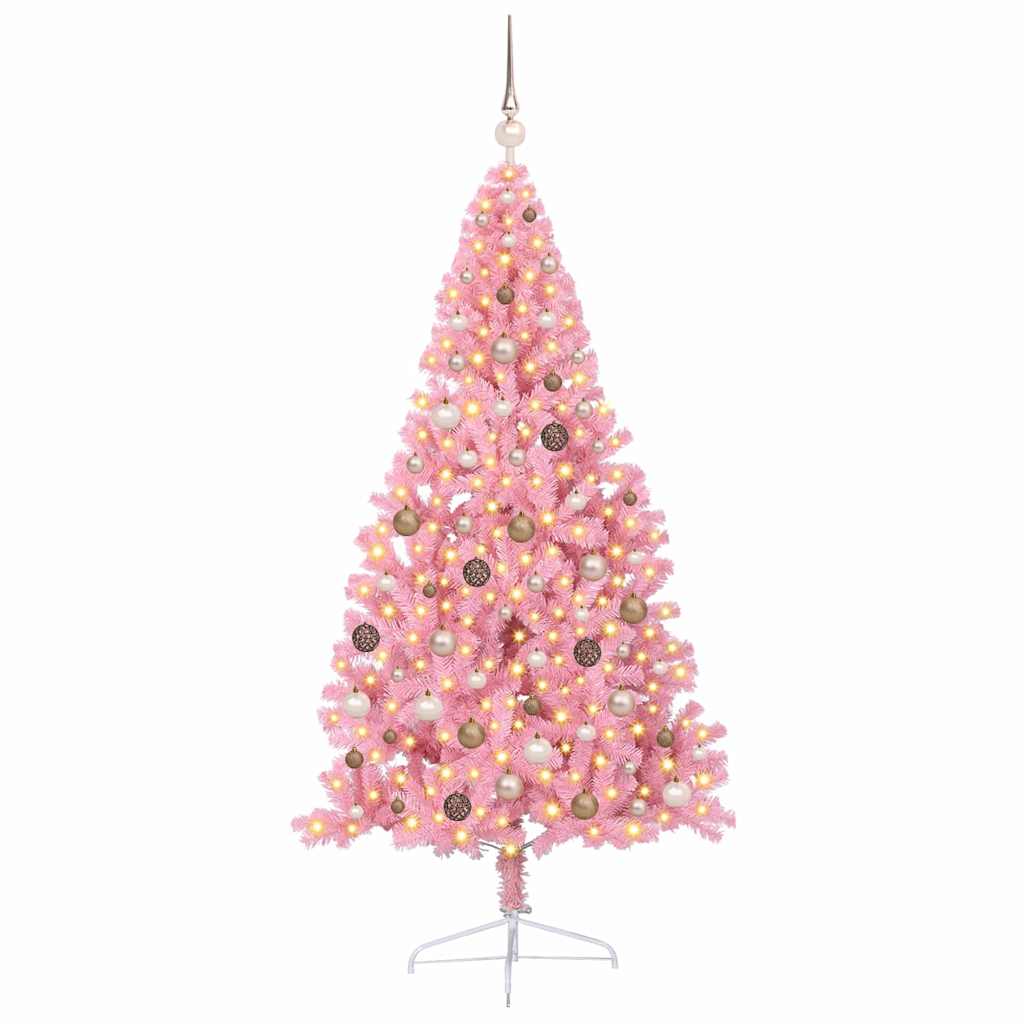 Albero di Natale artificiale con luci integrate Rosa 210 cm PVC 3397087