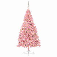 Albero di Natale artificiale con luci integrate Rosa 210 cm PVC 3397087