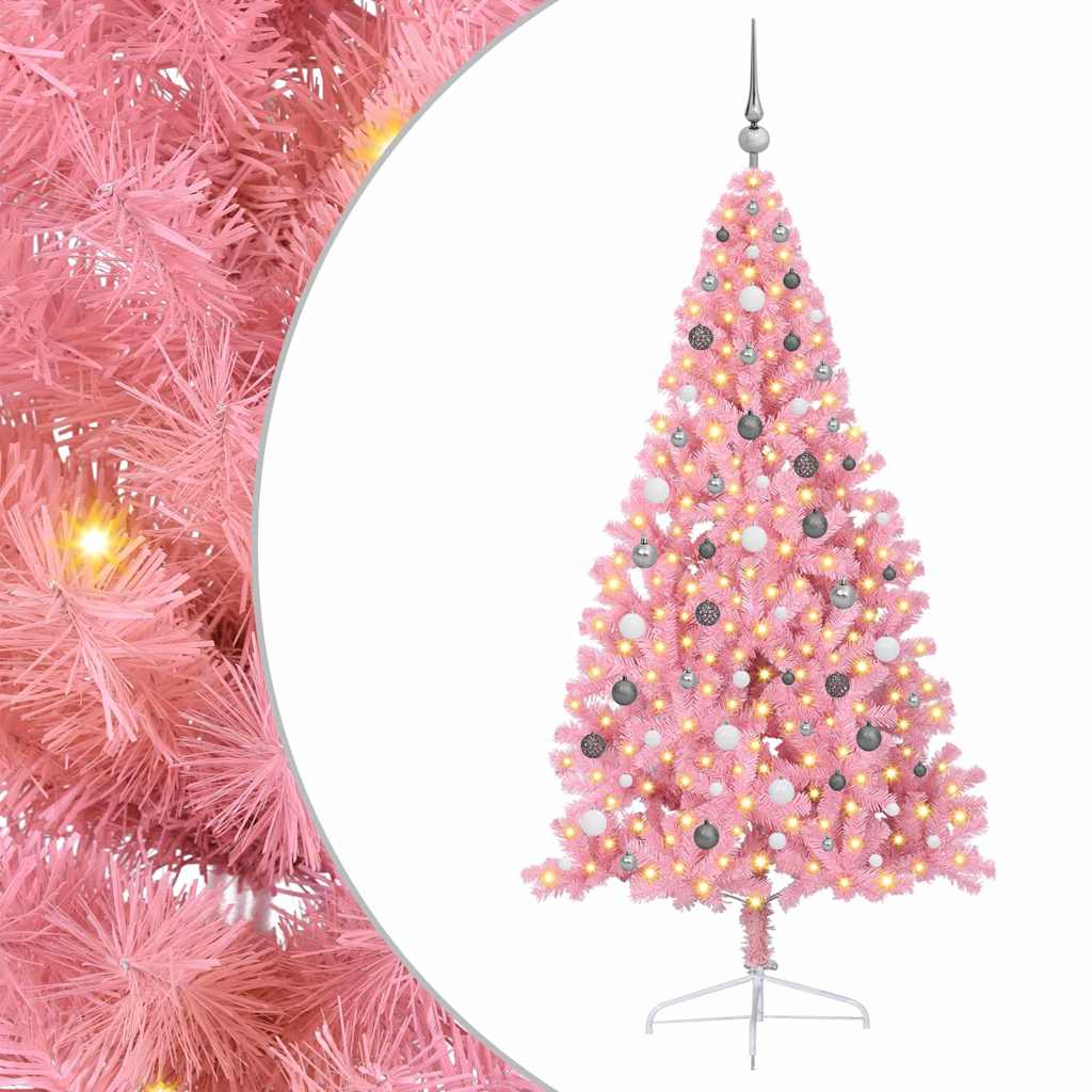 Albero di Natale artificiale con luci integrate Rosa 210 cm PVC 3397088