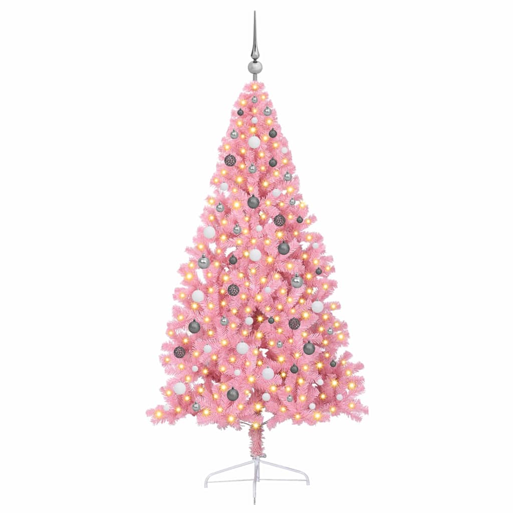Albero di Natale artificiale con luci integrate Rosa 210 cm PVC 3397088