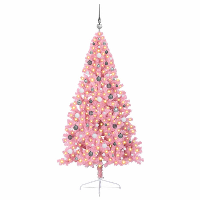 Albero di Natale artificiale con luci integrate Rosa 210 cm PVC 3397088