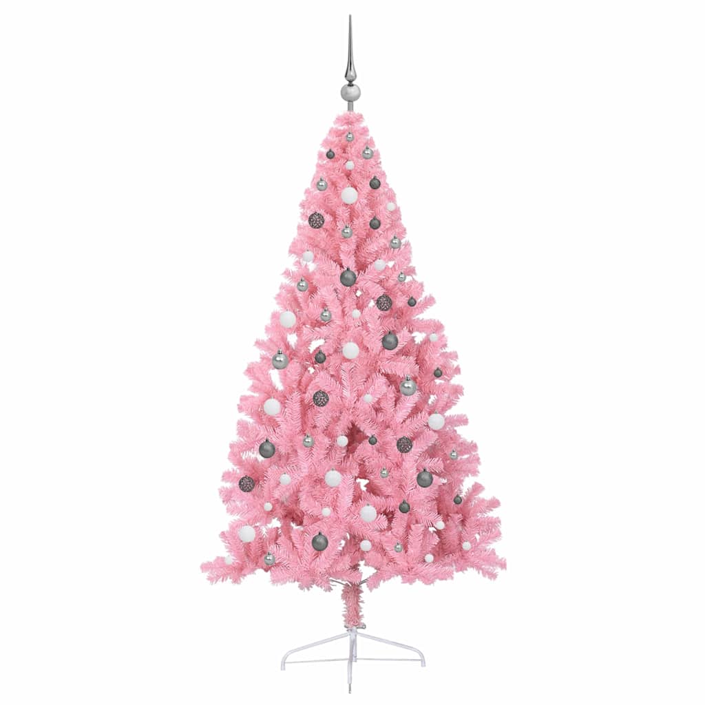 Albero di Natale artificiale con luci integrate Rosa 210 cm PVC 3397088