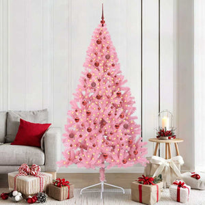 Albero di Natale artificiale con luci integrate Rosa 210 cm PVC 3397089