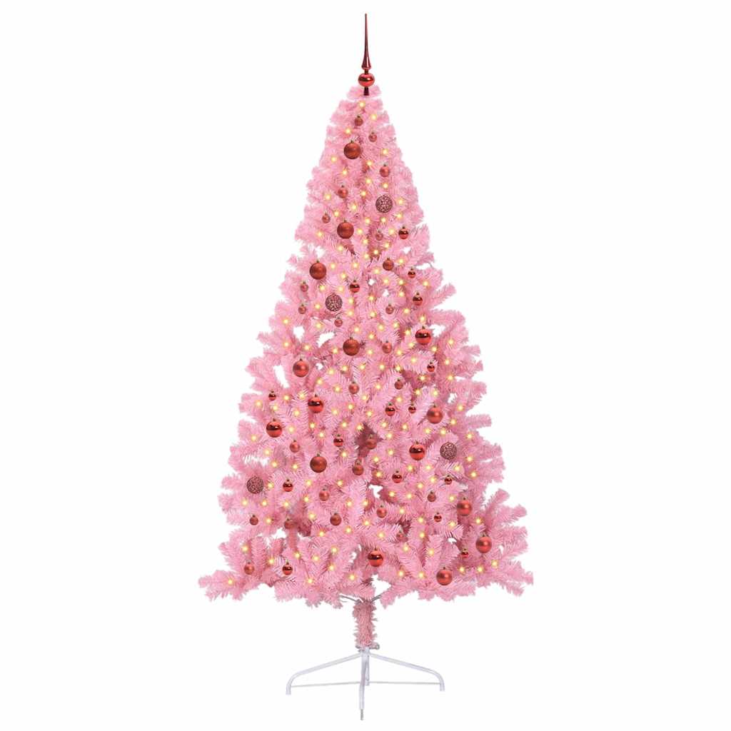 Albero di Natale artificiale con luci integrate Rosa 210 cm PVC 3397089