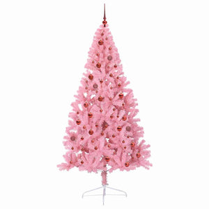 Albero di Natale artificiale con luci integrate Rosa 210 cm PVC 3397089