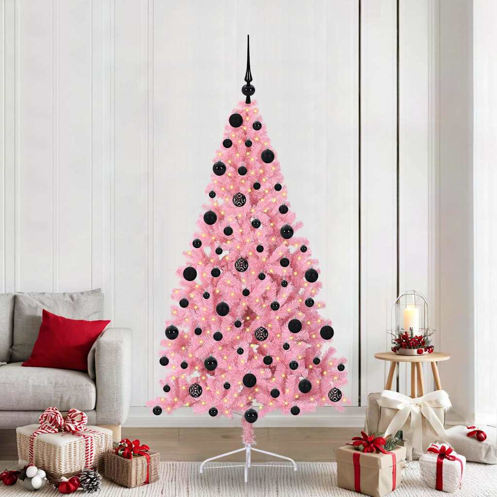 Albero di Natale artificiale con luci integrate Rosa 210 cm PVC 3397090