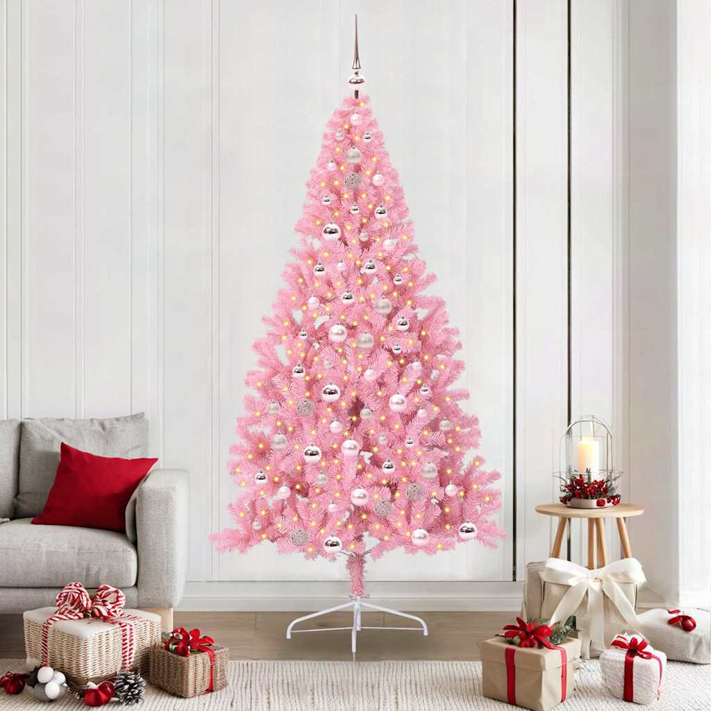 Albero di Natale artificiale con luci integrate Rosa 210 cm PVC 3397091