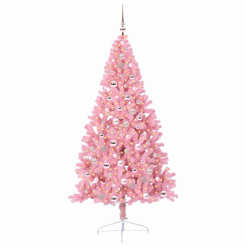 Albero di Natale artificiale con luci integrate Rosa 210 cm PVC 3397091
