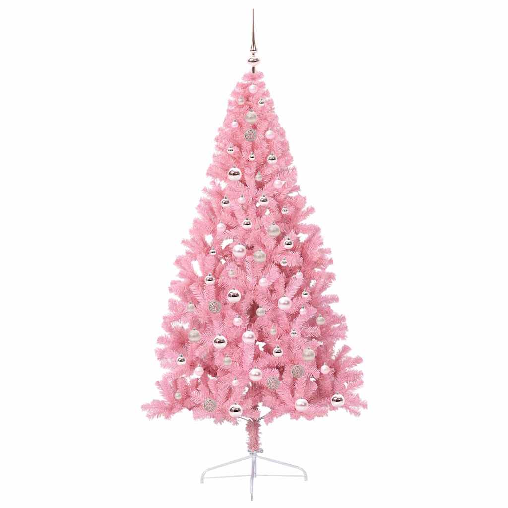 Albero di Natale artificiale con luci integrate Rosa 210 cm PVC 3397091