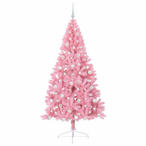 Albero di Natale artificiale con luci integrate Rosa 210 cm PVC 3397092