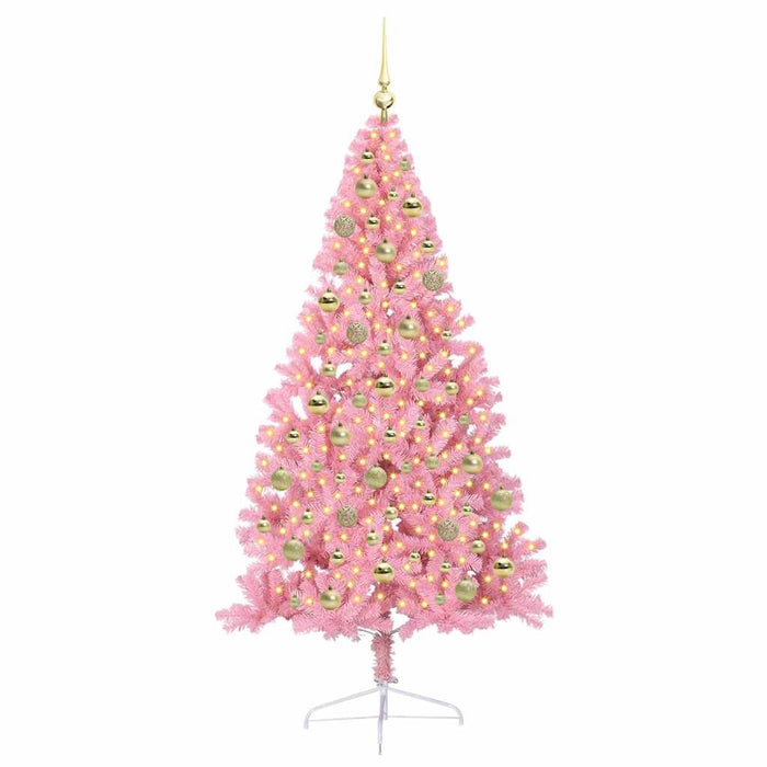 Albero di Natale artificiale con luci integrate Rosa 210 cm PVC 3397093
