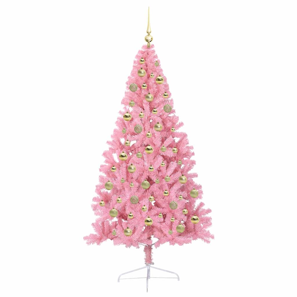 Albero di Natale artificiale con luci integrate Rosa 210 cm PVC 3397093
