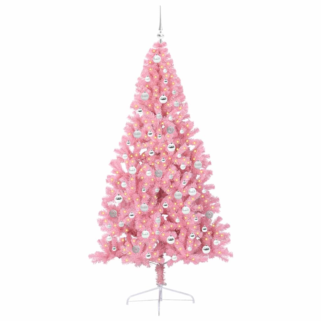 Albero di Natale artificiale con luci integrate Rosa 210 cm PVC 3397094