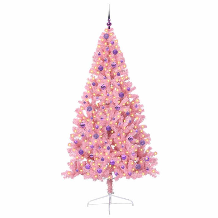 Albero di Natale artificiale con luci integrate Rosa 210 cm PVC 3397095
