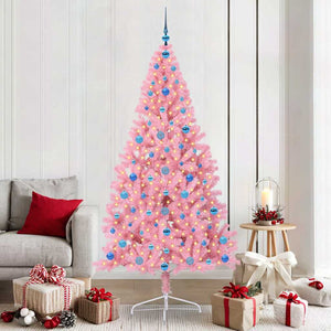 Albero di Natale artificiale con luci integrate Rosa 210 cm PVC 3397096