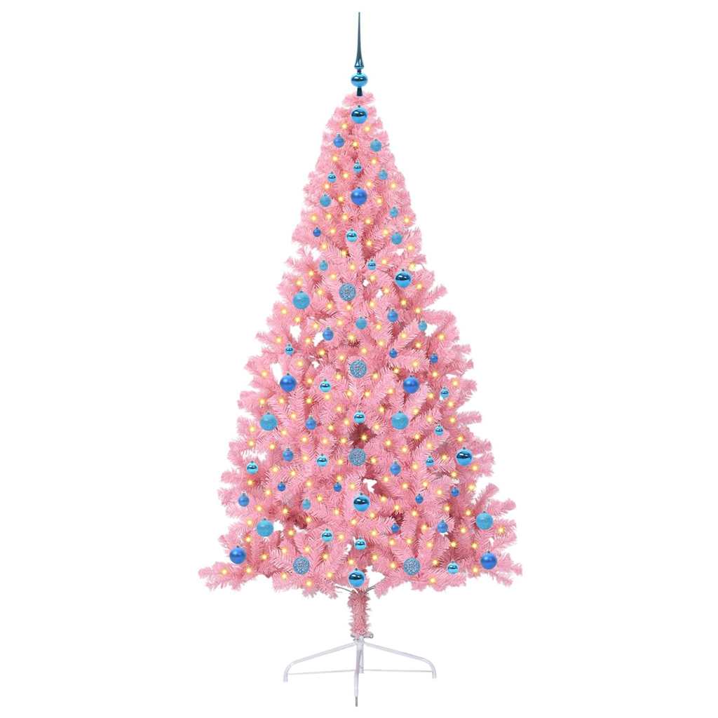 Albero di Natale artificiale con luci integrate Rosa 210 cm PVC 3397096