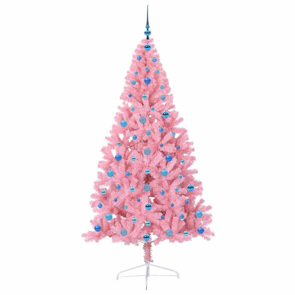 Albero di Natale artificiale con luci integrate Rosa 210 cm PVC 3397096