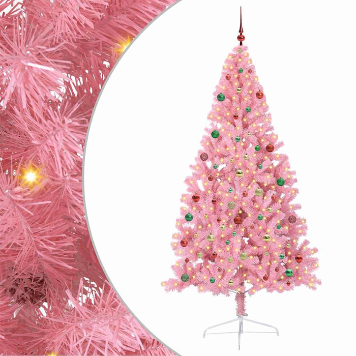 Albero di Natale artificiale con luci integrate Rosa 210 cm PVC 3397097
