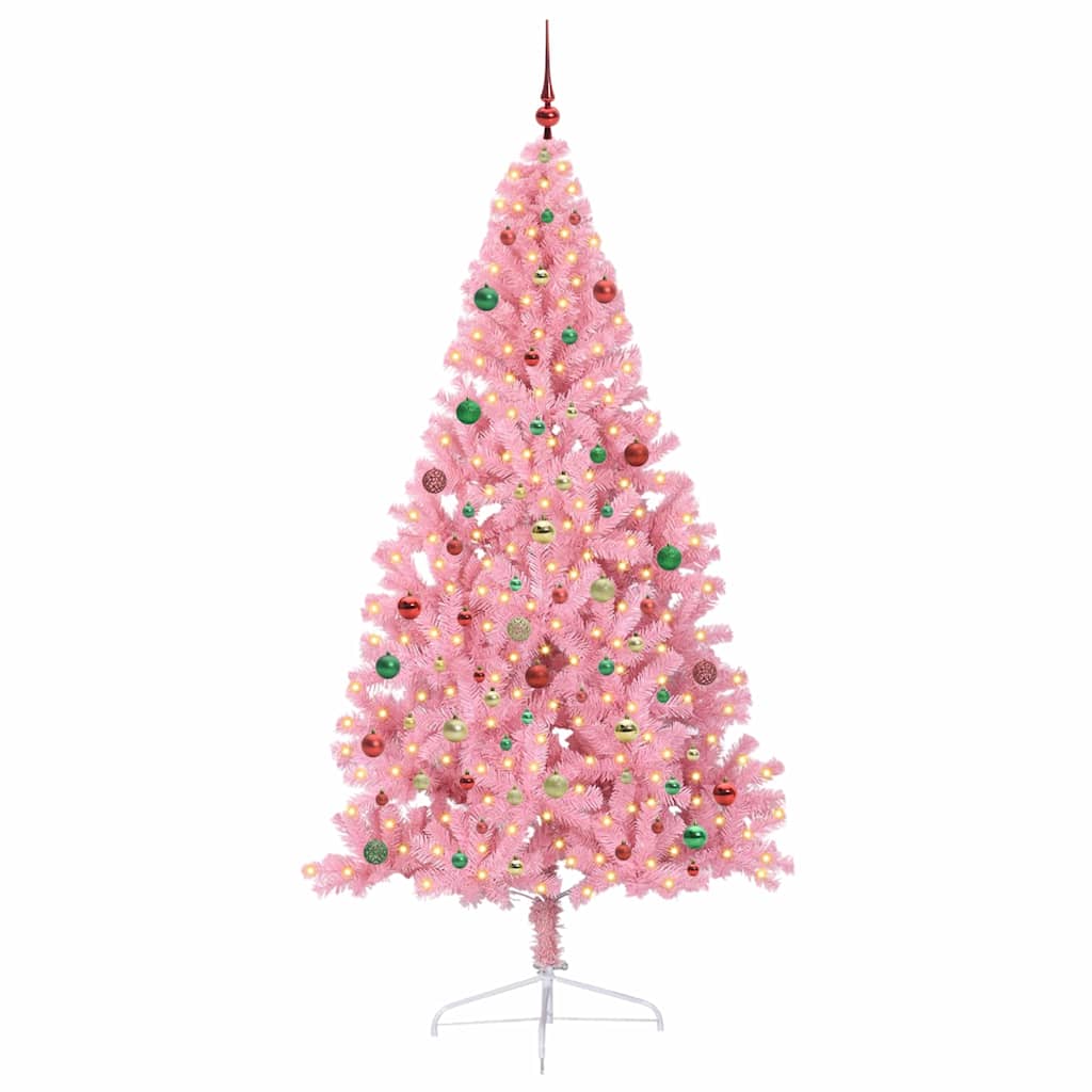 Albero di Natale artificiale con luci integrate Rosa 210 cm PVC 3397097