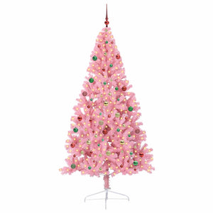 Albero di Natale artificiale con luci integrate Rosa 210 cm PVC 3397097