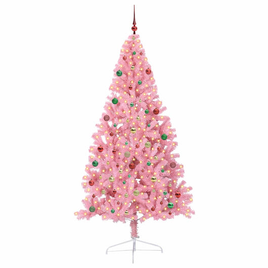 Albero di Natale artificiale con luci integrate Rosa 210 cm PVC 3397097