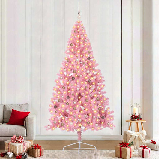 Albero di Natale artificiale con luci integrate Rosa 240 cm PVC 3397100