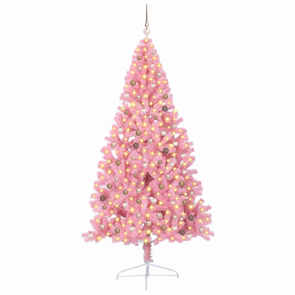 Albero di Natale artificiale con luci integrate Rosa 240 cm PVC 3397100