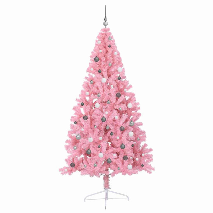 Albero di Natale con luci a corde decorative Rosa 240 cm PVC 3397101