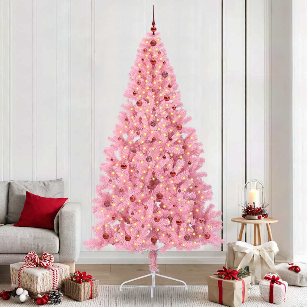 Albero di Natale artificiale con luci integrate Rosa 240 cm PVC 3397102