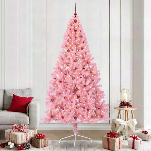 Albero di Natale artificiale con luci integrate Rosa 240 cm PVC 3397102