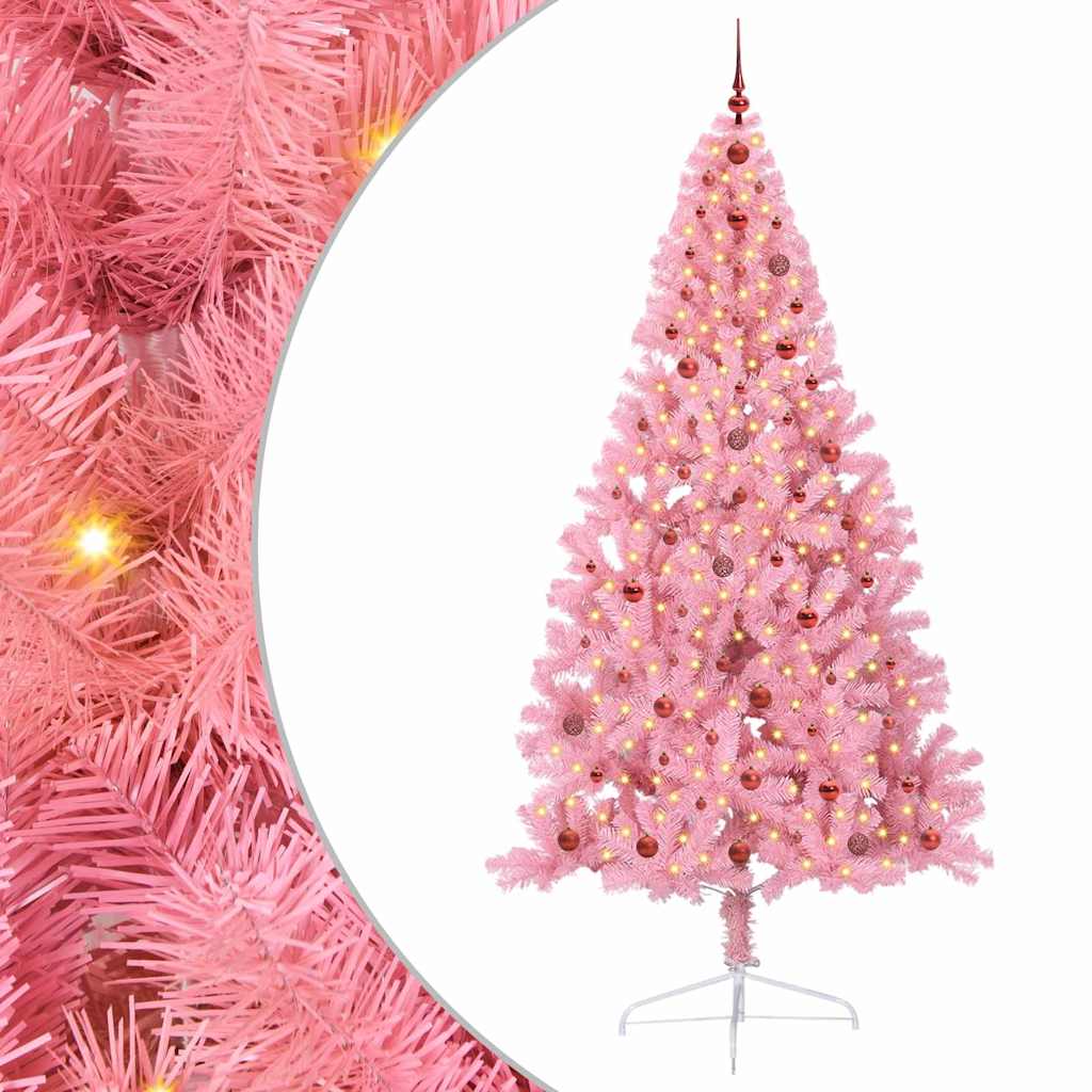 Albero di Natale artificiale con luci integrate Rosa 240 cm PVC 3397102