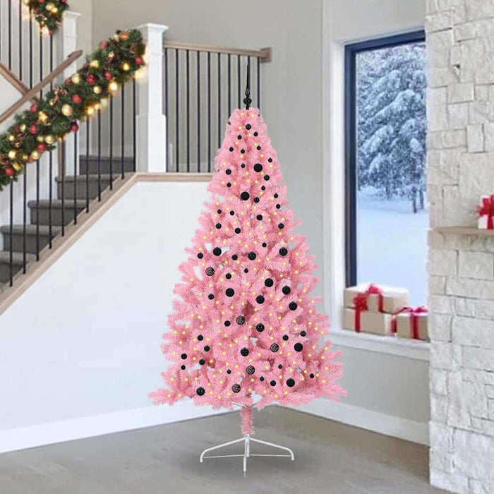 Albero di Natale artificiale con luci integrate Rosa 240 cm PVC 3397103