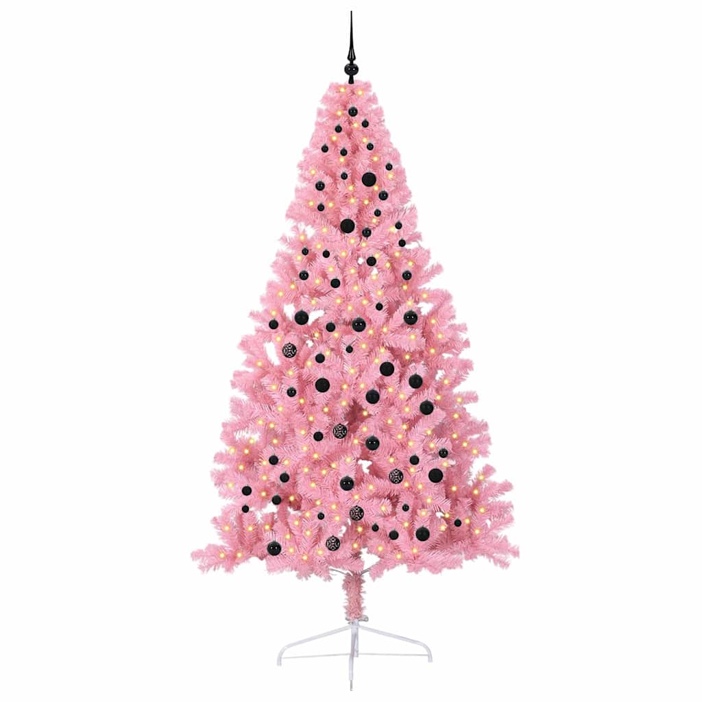 Albero di Natale artificiale con luci integrate Rosa 240 cm PVC 3397103