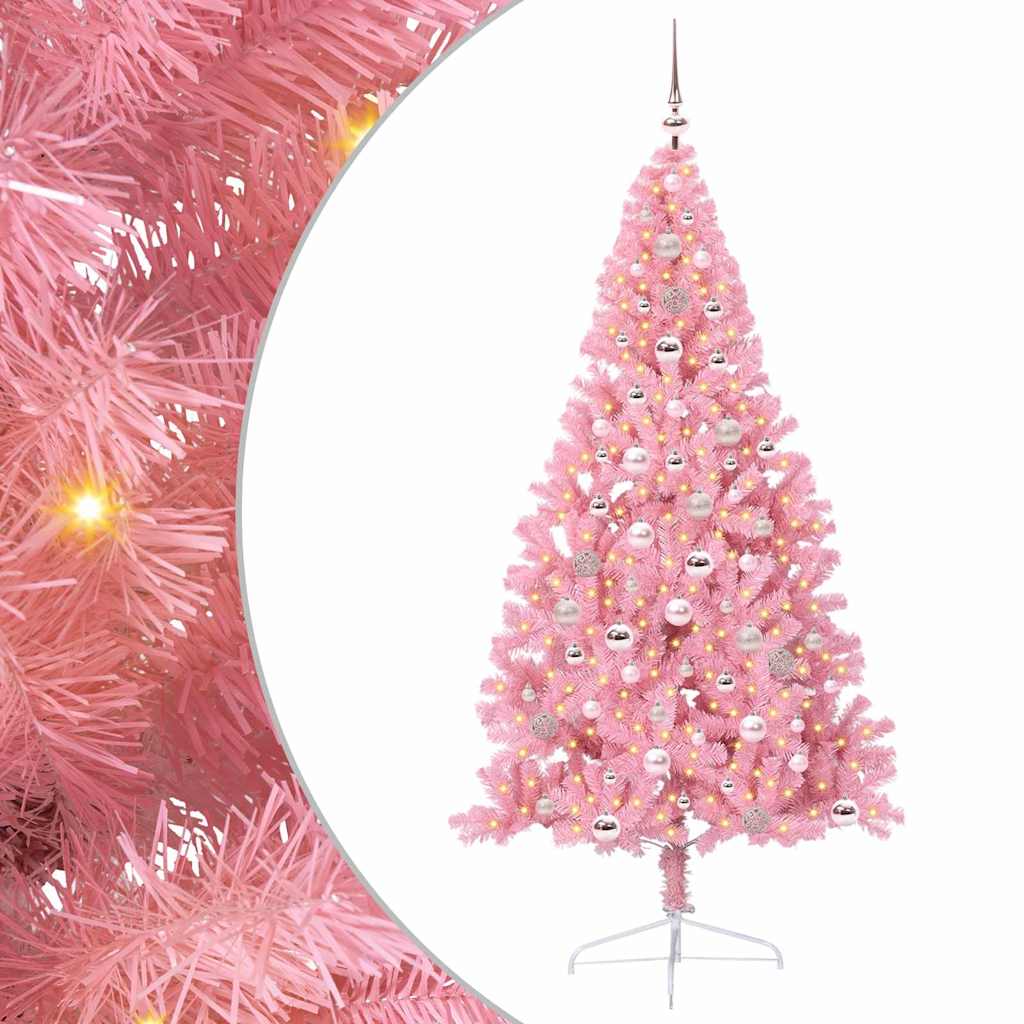 Albero di Natale artificiale con luci integrate Rosa 240 cm PVC 3397104