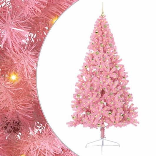 Albero di Natale artificiale con luci integrate Rosa 240 cm PVC 3397106