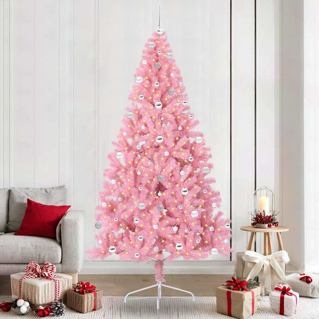 Albero di Natale artificiale con luci integrate Rosa 240 cm PVC 3397107