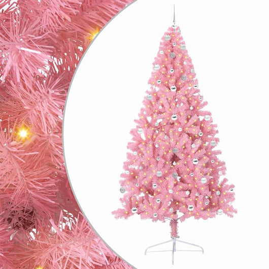 Albero di Natale artificiale con luci integrate Rosa 240 cm PVC 3397107