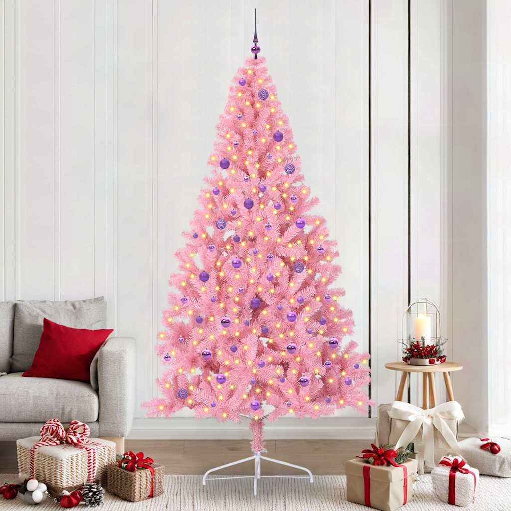Albero di Natale artificiale con luci integrate Rosa 240 cm PVC 3397108