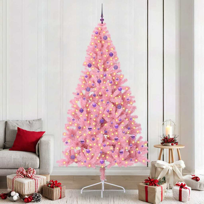 Albero di Natale artificiale con luci integrate Rosa 240 cm PVC 3397108