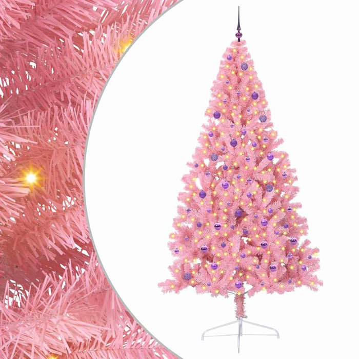 Albero di Natale artificiale con luci integrate Rosa 240 cm PVC 3397108