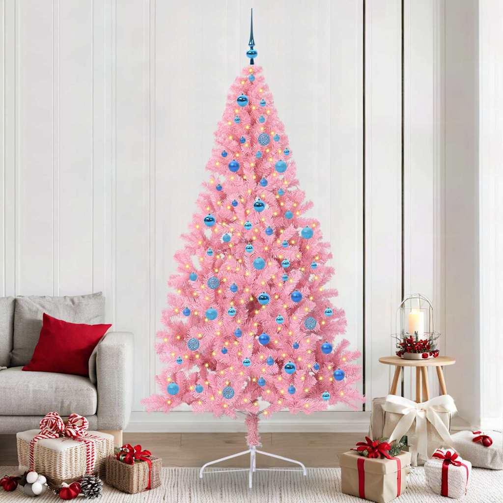 Albero di Natale artificiale con luci integrate Rosa 240 cm PVC 3397109