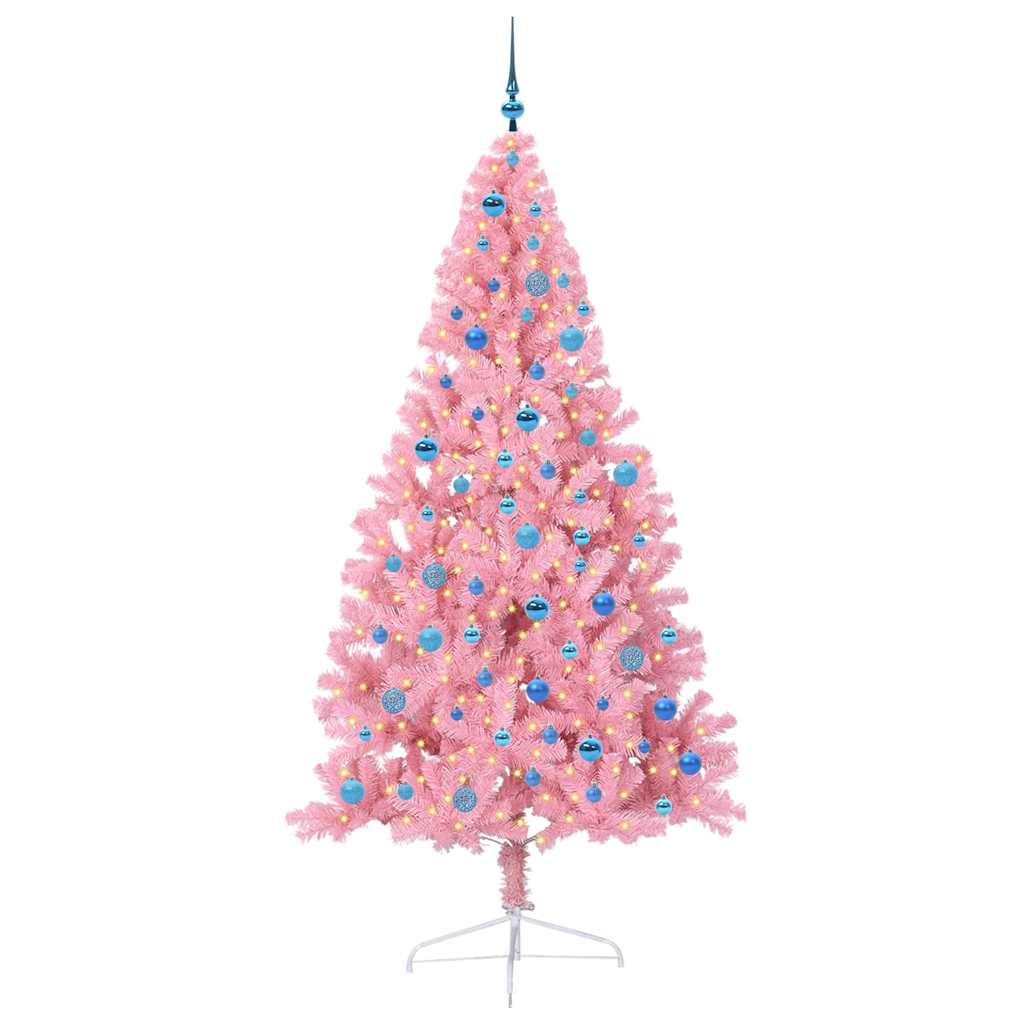 Albero di Natale artificiale con luci integrate Rosa 240 cm PVC 3397109