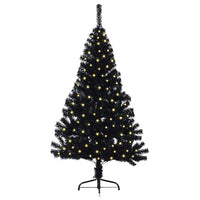 Albero di Natale artificiale con luci integrate Nero 120 cm PVC 3397111